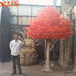 Landscape Japanese Autumn Tree Red Leaf Fiberglass Artificial Maple Tree Large Artificial Decorative Tree For Outdoor