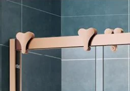 Luxury Rose Golden Stainless Steel With Frame Aqua Glass Sliding Shower Door