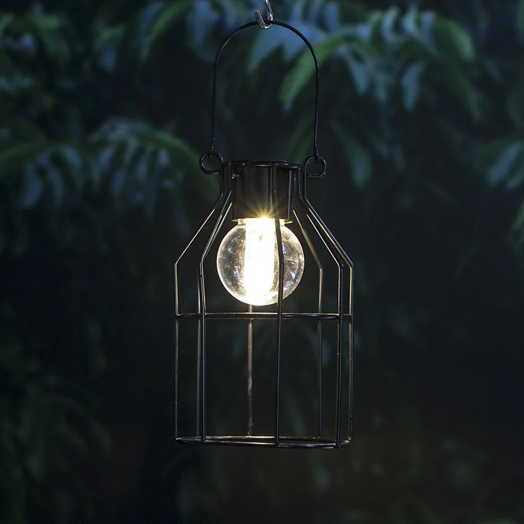 
Warm White LED Metal Cover Hanging Decoration Solar Lantern Garden Light 