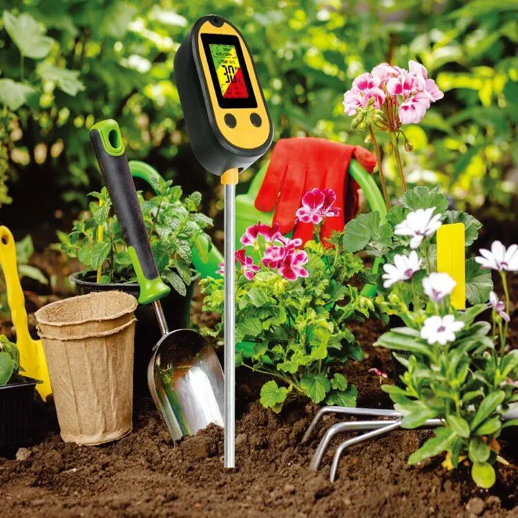 6 in 1 Soil PH Meter Sunlight PH Tester Garden Flowers Soil Moisture Sensor Meter Plants with sound alarm and color reminder.