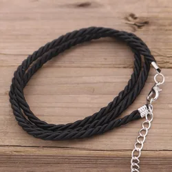 Waxed Cotton Cord Rope Chain Necklace With Extender Lobster Clasp Diy Jewelry Making Accessories