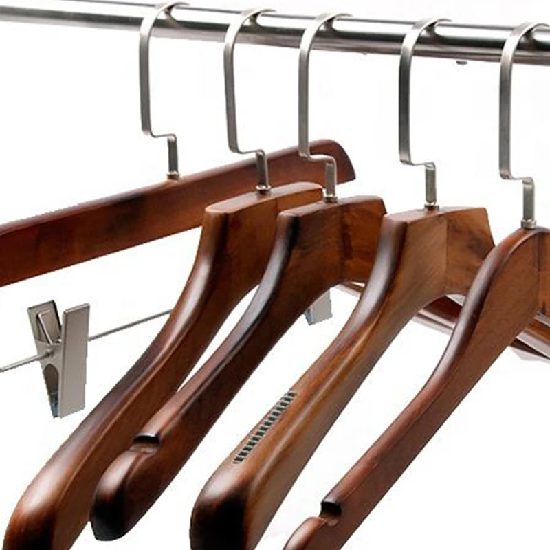 custom logo cloths clothing pants shirt solid wood hangers men suit coat luxury non slip black white wooden hangers for clothes