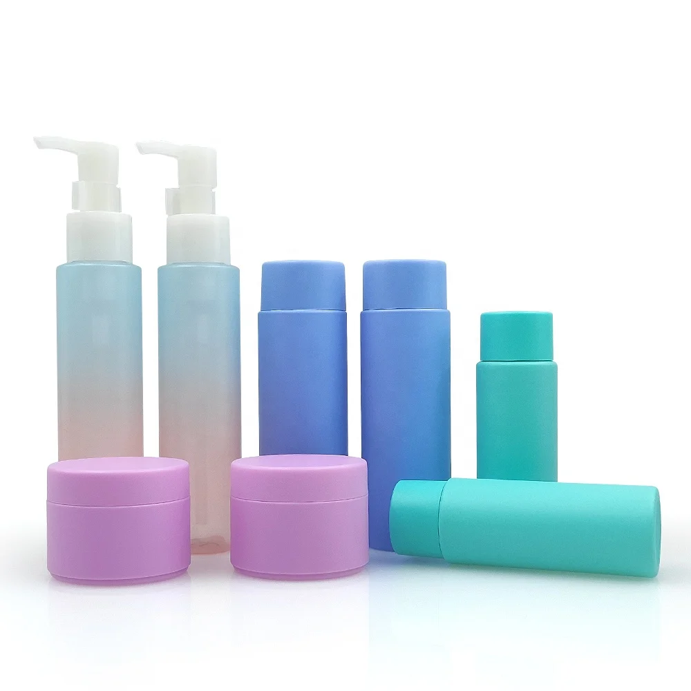 10g 15g 30g 50g 100g 120g 150g 200g Cosmetic Amber Pink Plastic PET PP Jar Container Empty Frosted Cream Jars with Purple Lid