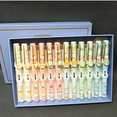 Sanrio Laurel Dog Erasable pen Metal pen holder Bookmark Big eared Dog student EF  Practice Pen Prize