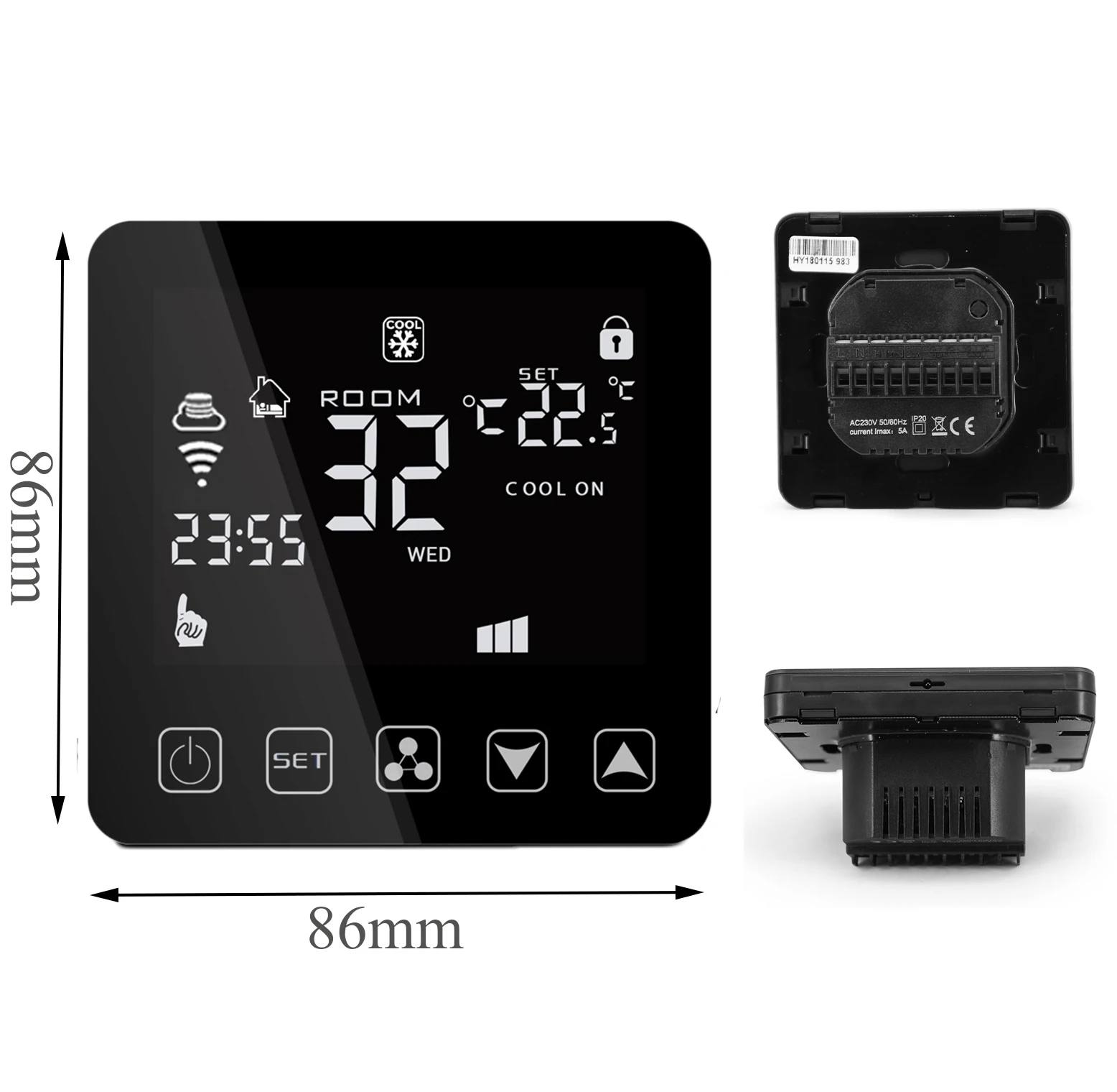 HY08AC-2 Wi-Fi умный центральный вентилятор переменного тока термостат контроль тепла и холодного воздуха термостатический вкл/выкл клапан