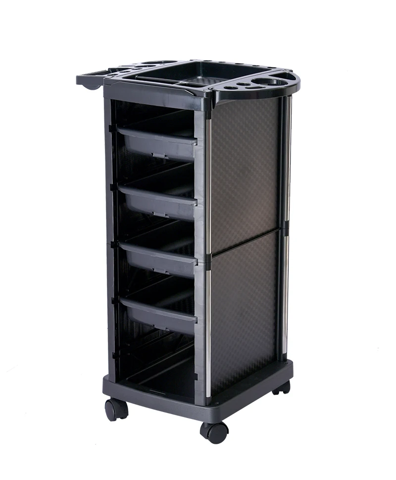 
China wholesale salon furniture Black hair stylist salon trolley beauty 