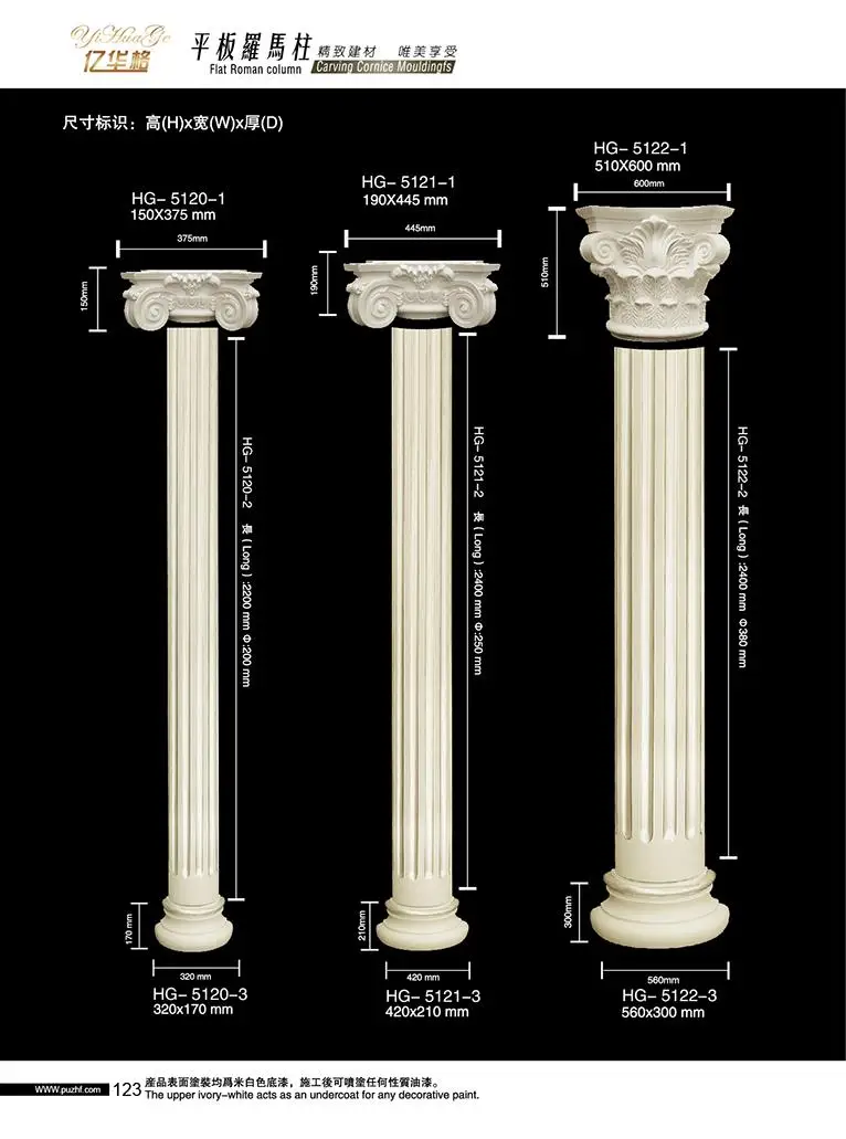 Beautiful Polyurethane foam PU Roman Column Mould Pillars for Decoration