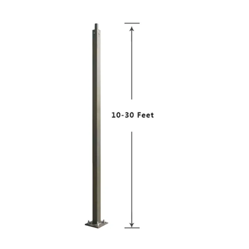In Stock ETL Certificate Hot Dip Galvanized square steel street light pole for car parking