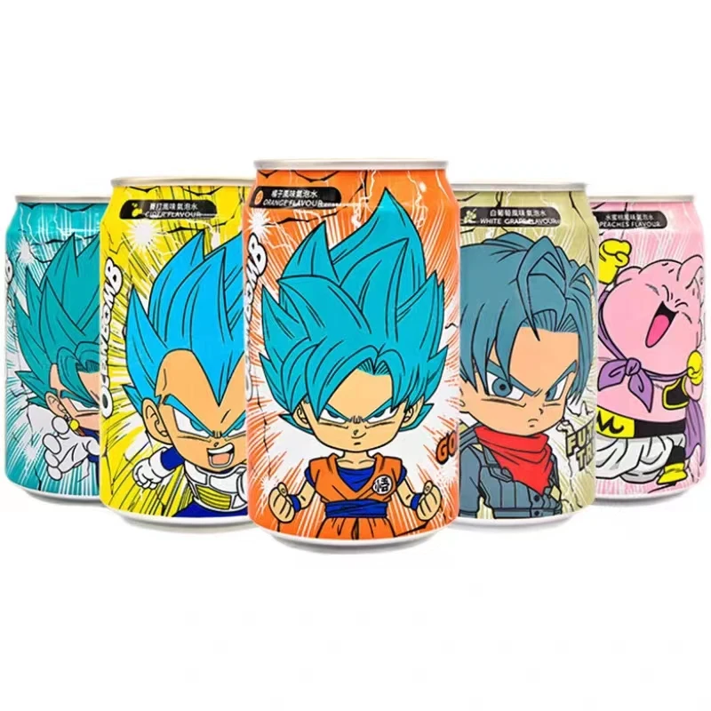 330ml Dragon ball ocean bomb soft Exotic drink Soda Sparkling Water peach Flavor Drinks asian drink