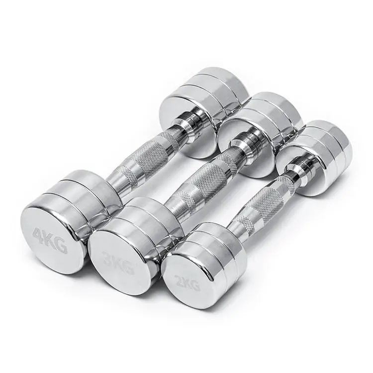 custom wholesale gym free weights dumbbells stainless steel chrome manufacture