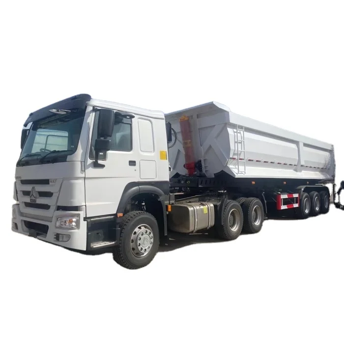 3 axle tipper semi trailer hydraulic rear discharge tipper trailer