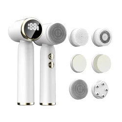 Portable Waterproof Facial Cleansing Spin Roller Sonic Massager Cleaner Brush Silicone Electric Face Brush Cleanser