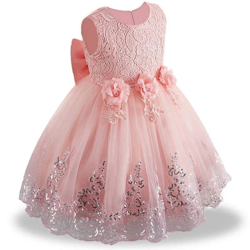 LZH Baby Clothing Girl Birthday Party Dress for Kids Sequin Lace Christmas Princess Dress Children Wedding Dresses 1 2 3 Year