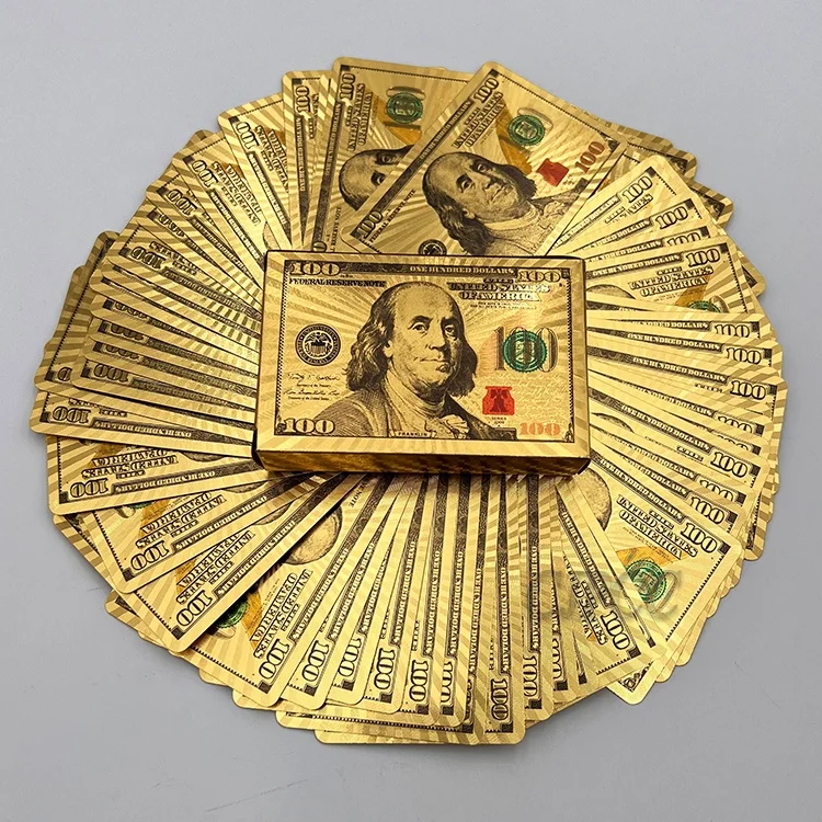 Custom Game Cards Playing  Gold Foil Cards Plastic Poker Card Box