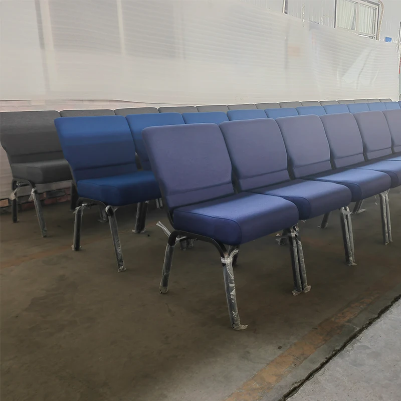 Factory Modern Popular Wholesale Cheap Stackable Metal Leg Upholstered Church Chairs  Theater Furniture For Auditorium
