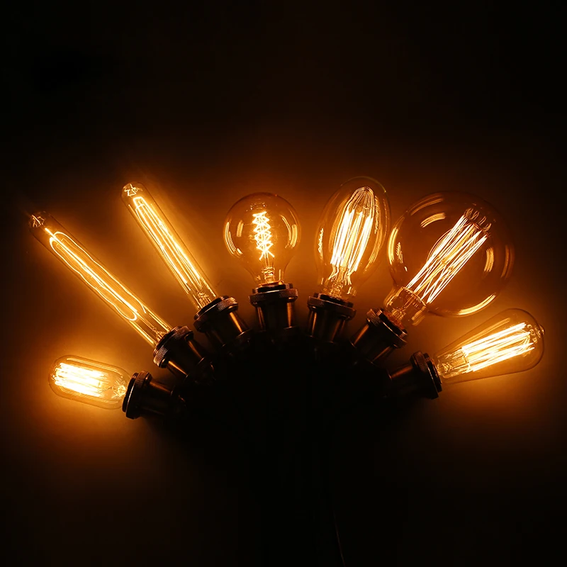 Vintage Edison bulb E27 40w 220v Ampoule vintage bulb edison lamp ST64 G80 G95 A19 T10 T45 filament Incandescent light