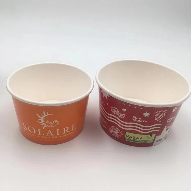 
custom print biodegradable disposable ice cream paper cup 