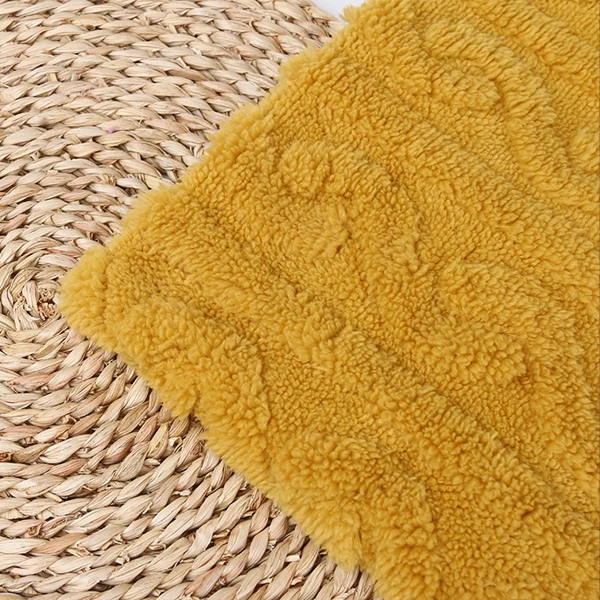 Shaoxing Textile Top Selling Sherpa 3D Jacquard plush Fleece Fabric OEM Two-side Warm Soft Plush Fleece Jacquard Sherpa Fabric