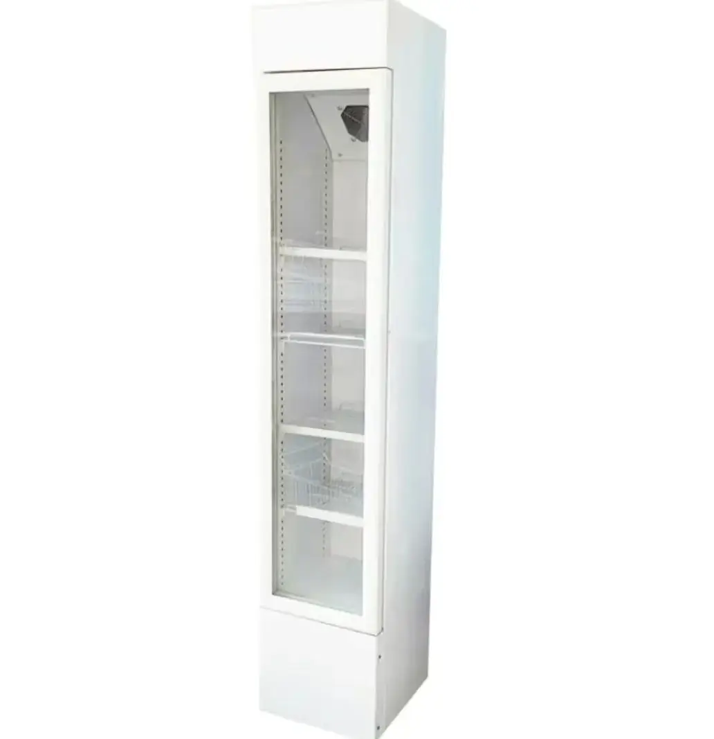 Vertical Slim Beverage Cooler Drinks Display Freezer Fridge For Supermarket Storage Standing Freezer