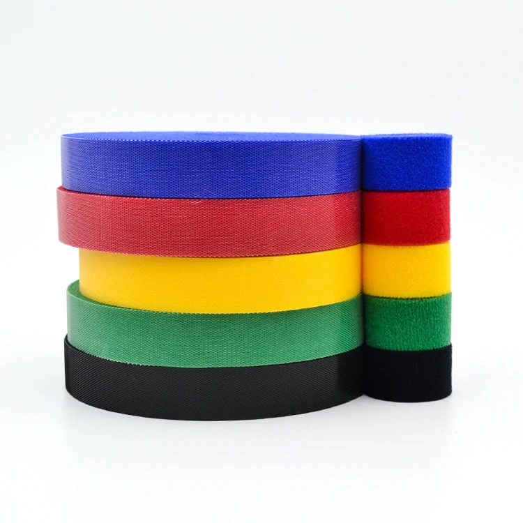 Factory Double sided back to back hook and loop fabric tape roll with high quality custom logo
