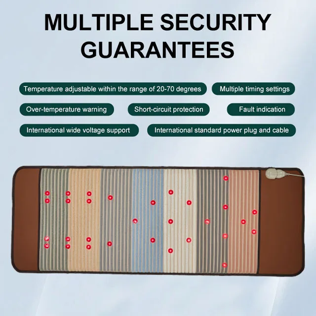 Photon Energy mattress heating Far infrared Magnetic Therapy Health Care Massage Crystal tourmaline PEMF mat