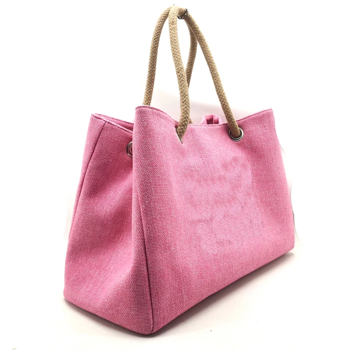 
Hot Sale Jute Handbag Women Bags Fashion Jute Tote Bag with cotton rope Handle 