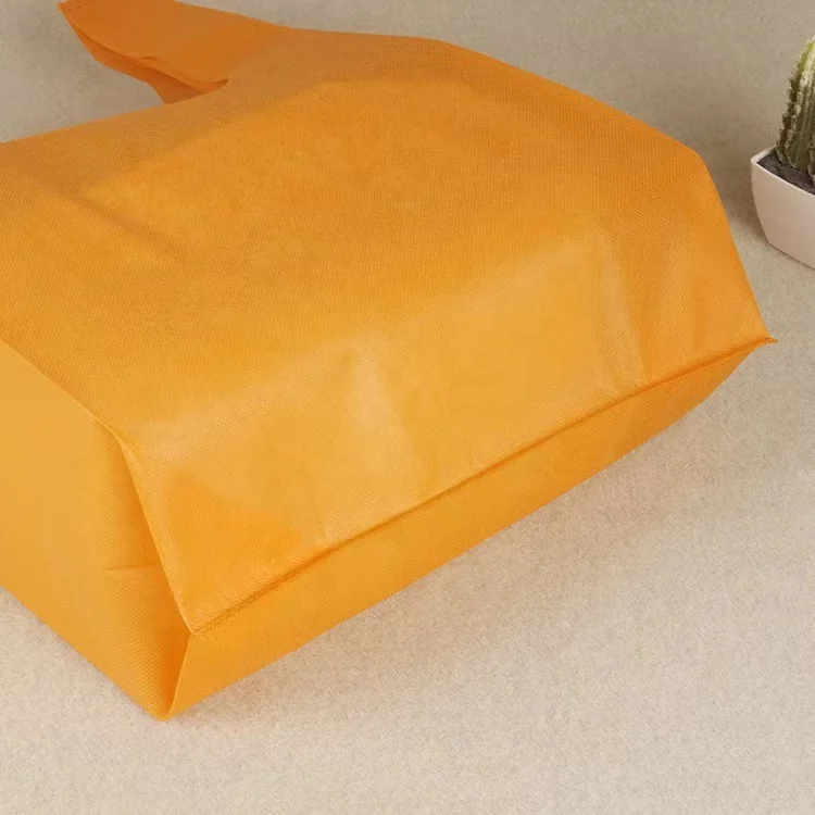 Wholesale non woven reusable w-cut vest bag grocery packaging nonwoven t shirt bag