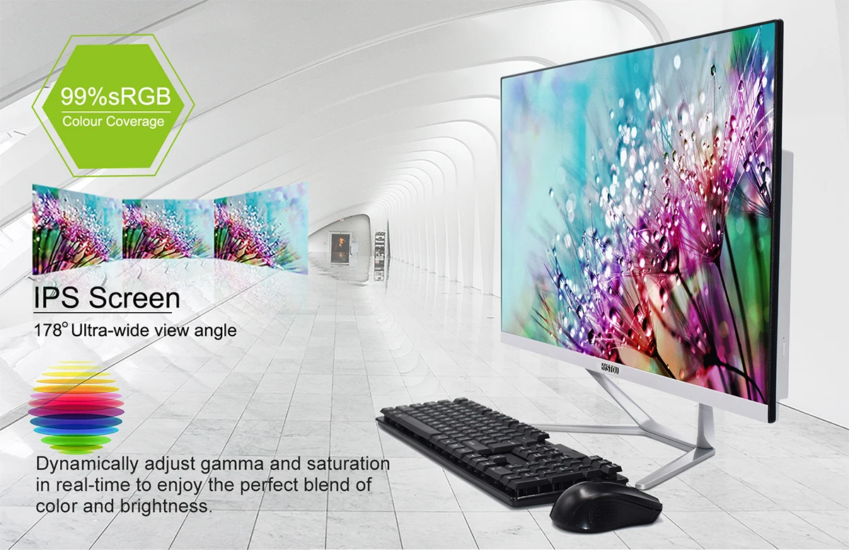 HYSTOU 27 inch All In One PC i7 9700F i9 11900F GTX 1050 TI Gaming Graphics Card Desktop Computer All-in-One PC