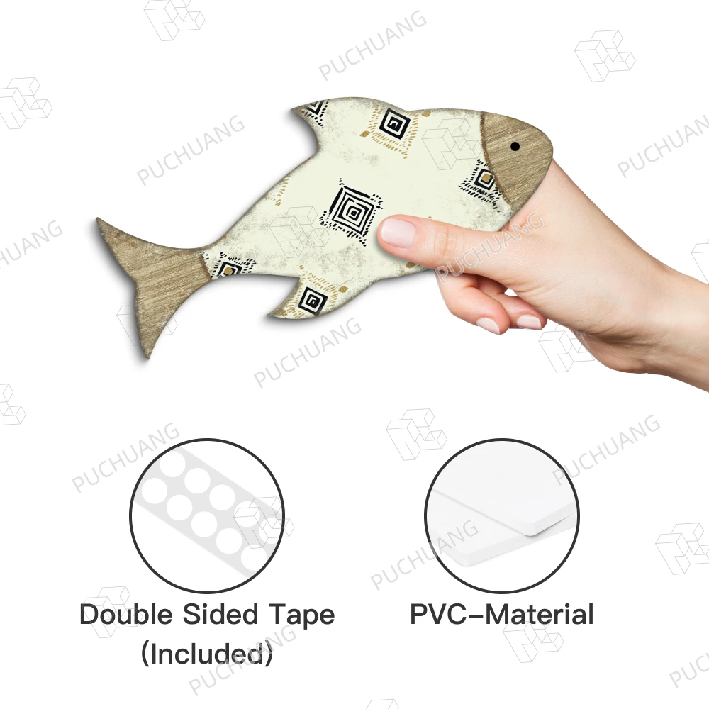 Marine Life Ocean Breeze PVC Fish Wall Set for Coastal Decor Underwater Harmony PVC Fish 3-Piece Wall Art