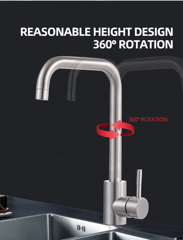 Cheap price 304 stainless steel bathroom kitchen sink faucet water mixer hot and cold kitchen taps