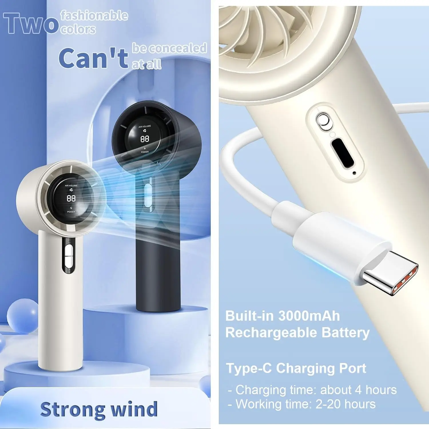 Shopify Sourcing Agent 2024 Handheld Portable Turbo Fan USB Rechargeable High Speed Electric Mini Cooling Fan