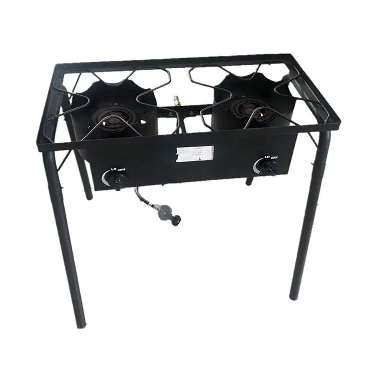 cast iron high pressure outdoor standing  double gas burner stove  LPG/NG   camping cooker