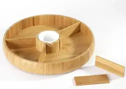 Bamboo circular tray  - Great for dinner / tea / bar / breakfast , good for parties