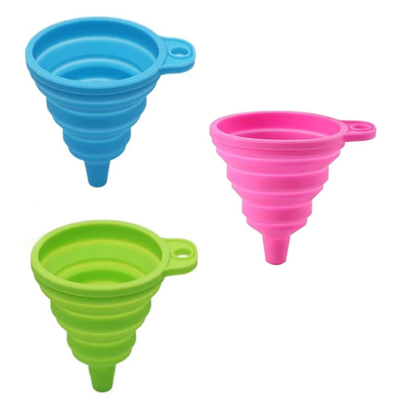 Food Grade Silicone Kitchen Small Collapsible Funnel For Filling Bottles Jars Liquid Spice Powder