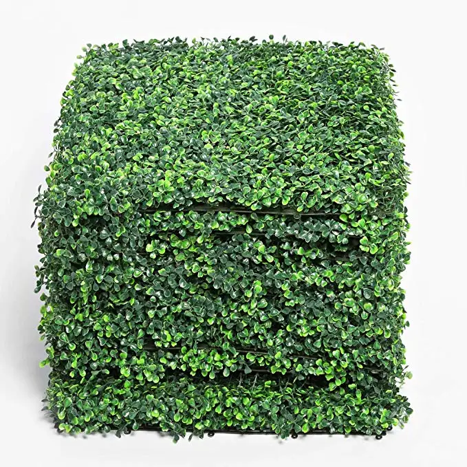 artificial boxwood hedge privacy fence screen greenery panels