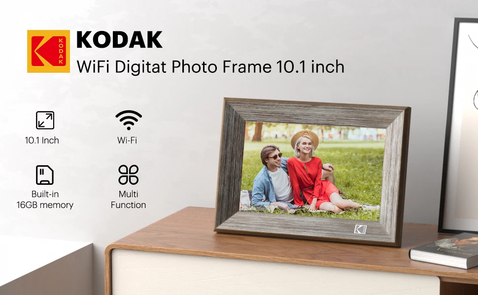 RK3126C pictures frame wood 10 Inch 800*1280 wifi digital Art Photo Frame Control via App frameo