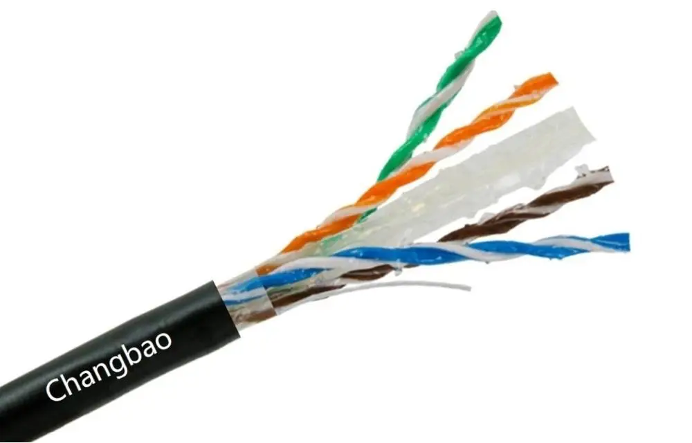 Тест-тест Changbao 23AWG 4 пары Cat 6 Водонепроницаемый прямой погрешности Lan сеть Ethernet UTP желеобразный заполненный уличный кабель Cat6