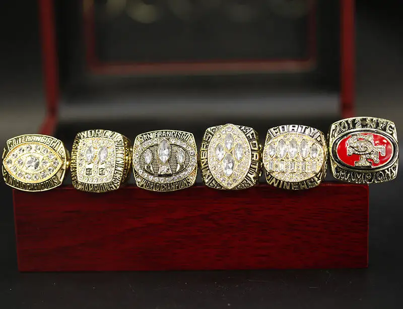 6 Pcs San Francisco National Football NFL Championship Ring Champion Ring Set Fashion Men