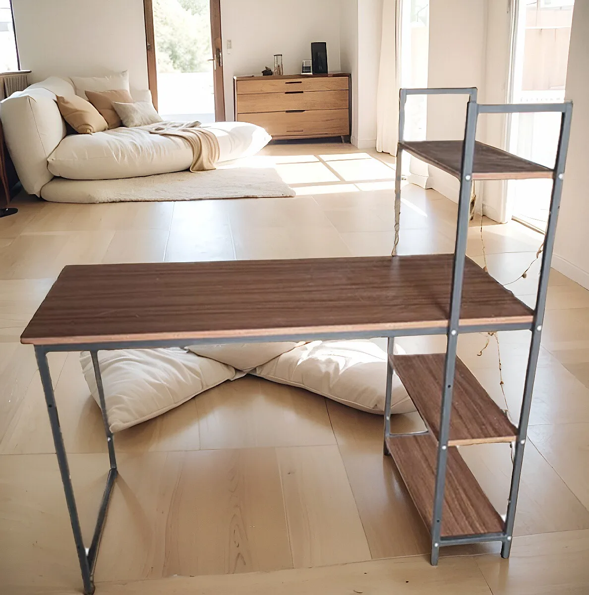 Best Selling Computer Desk for PC Laptop With Bookshelves Melamine Top for Home Office