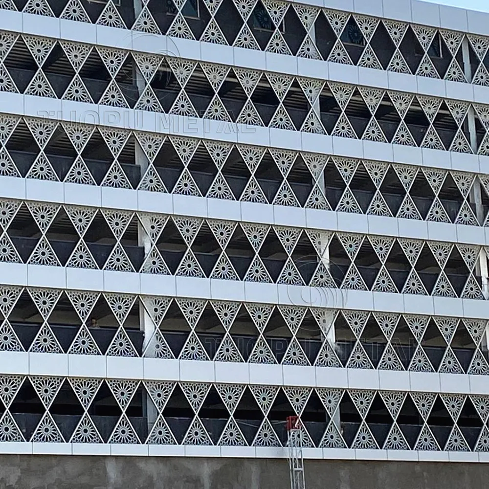 Customized Modern Design Laser Cut Aluminum Exterior Facade Carved Metal Decorative Curtain Walls for Malls