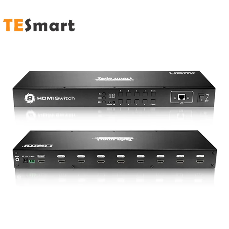 TESmart HIGH Quality input 8 output 1 HDMI Switcher EDID Hot Plug RS232 4K30Hz HDMI Switcher For Office