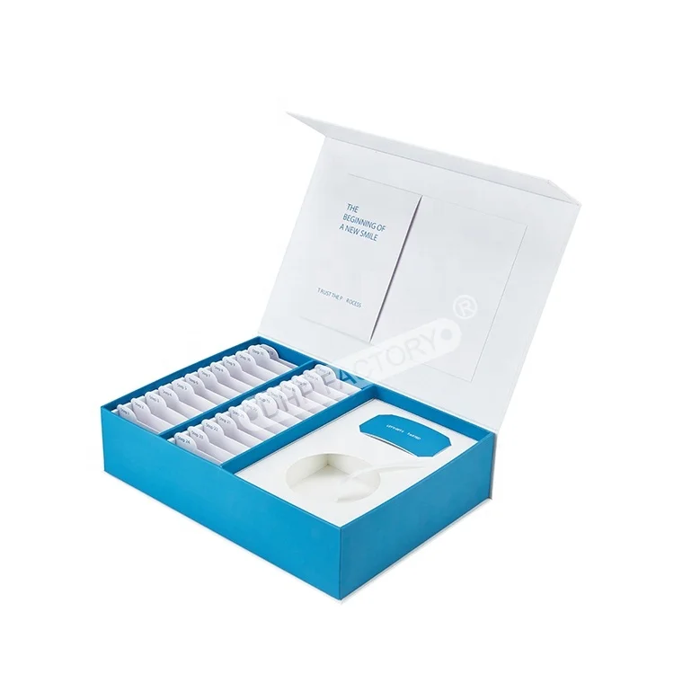 Custom Design Dental Products Invisible Impression Kits Paper Cardboard Magnetic Flap Teeth Aligner Packaging Box