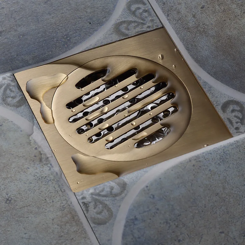 Hot selling brass bathroom antique floor drain copper shower drainer bath floor drain cover