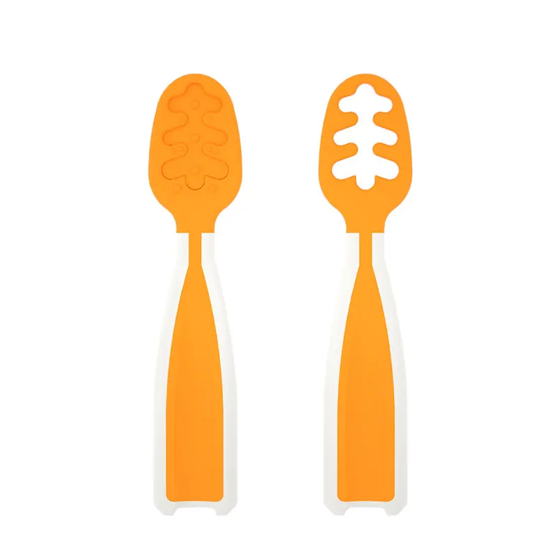 2022 new design baby spoon set foodgrade feeding spoon with soft head toddler spoon feeder