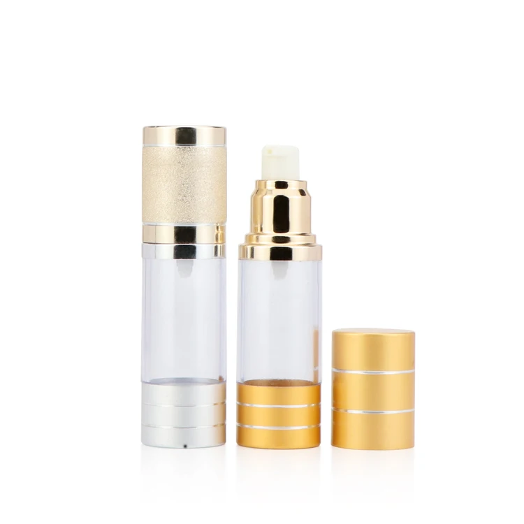 15ml 30ml 50ml 100ml 120ml vacuum cosmetic serum packaging cylinder plastic pump lotion cream aluminum airless bottles