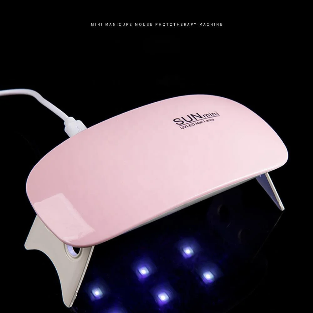 Hot Sale Customized 6W Mini Nail Lamp Pink Color 6Leds UV Nail Lamp