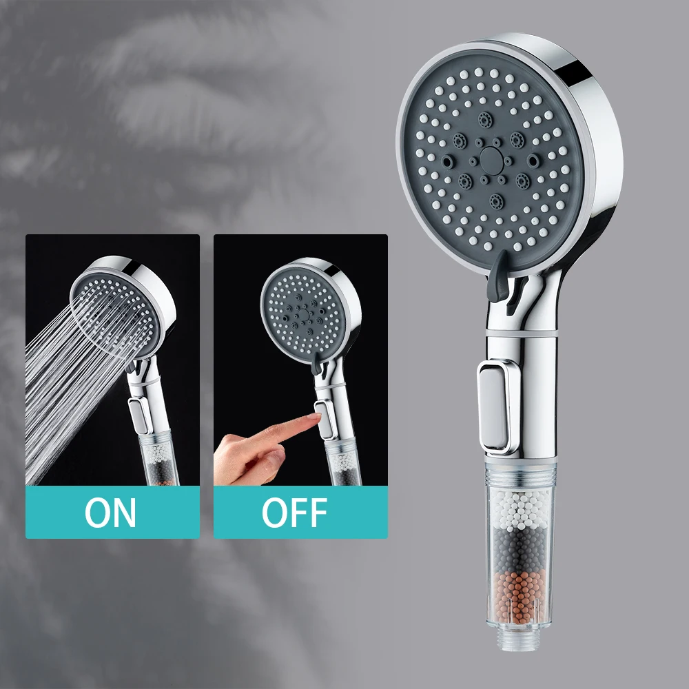 Button Select On off Back Massager Spray Filter Hand Shower with New 6 Functions