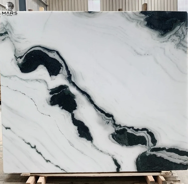 Cheap China Panda White Marble Bookmatch Stair