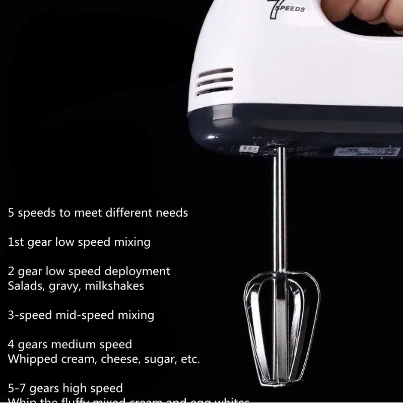 
220V 100W 7 Speed Home Kitchen Egg Beater/whisk Batter Flour Bread Dough Electric Hand Mixer 