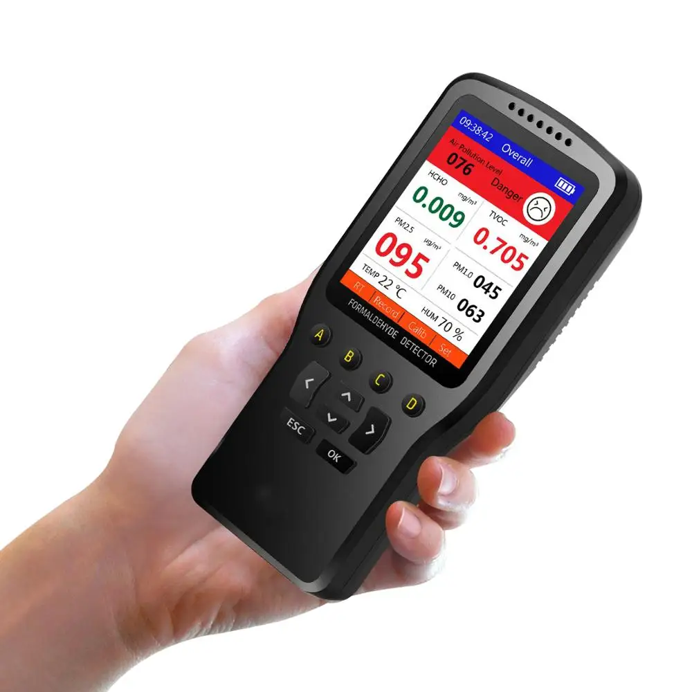Factory Portable TVOC Formaldehyde Air quality detector PM2.5 monitor with Stable performance
